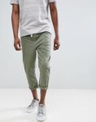 Another Influence Pull On Cropped Drawstring Chinos - Green