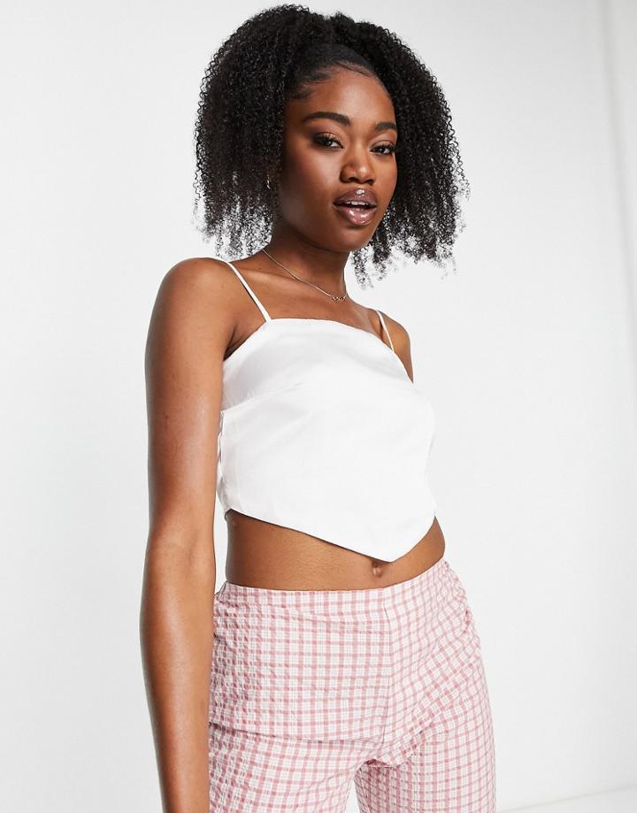 Stradivarius Scarf Hem Cami Satin Top In White