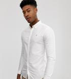 Farah Skinny Fit Button Down Oxford Shirt In White