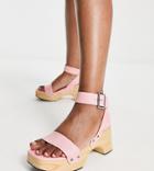 Glamorous Wide Fit Summer Clog Sandals In Pink