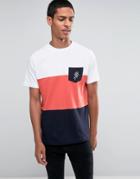 Hoxton Denim T-shirt Rose Pocket Panels - Blue