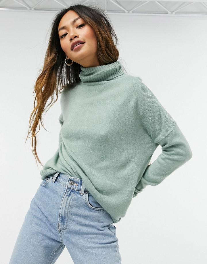 Only Long Sleeve Roll Neck Sweater-green