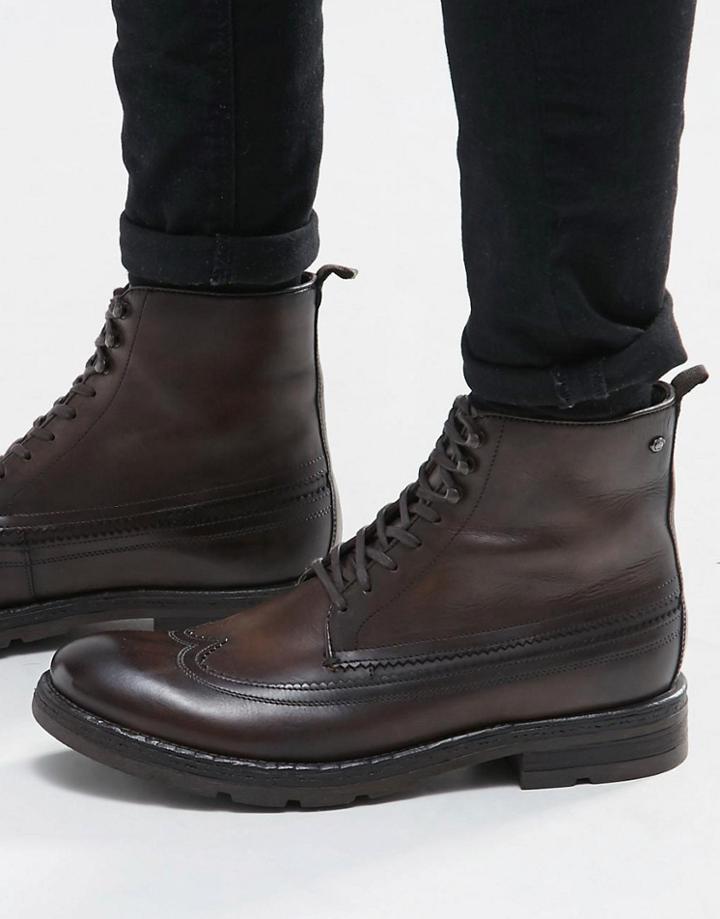 Base London Valiant Lace-up Leather Boots - Brown