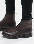 Base London Valiant Lace-up Leather Boots - Brown