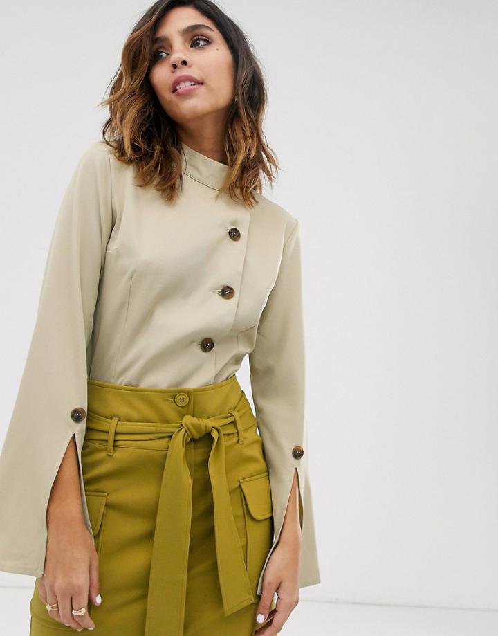 Unique21 Button Front Funnel Top-green