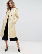 Prettylittlething Leather Look Trench - Beige