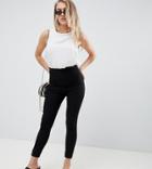 Asos Design Petite Pull On Jegging In Black With Clean Waistband Detail