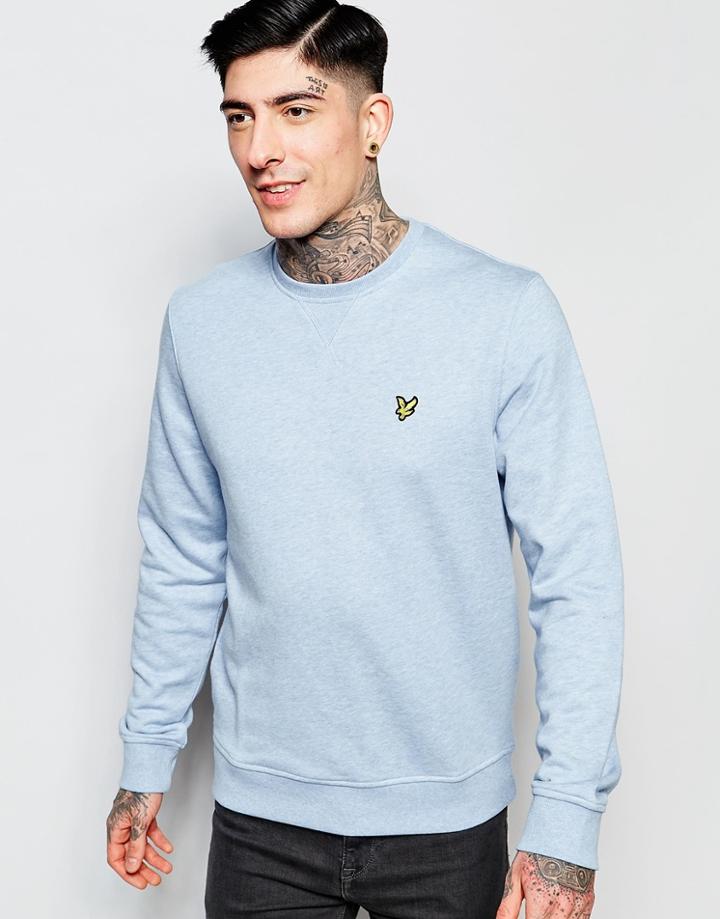 Lyle & Scott Sweatshirt With Eagle Logo In Blue - Blue Marl