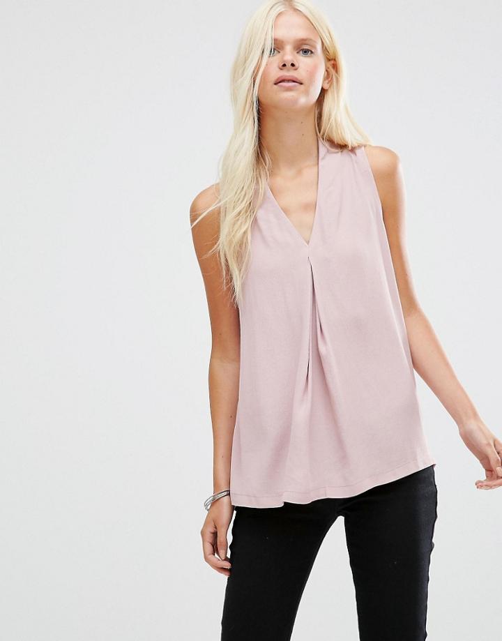 Minimum Cea Pleated Sleeveless Top - Wood Rose