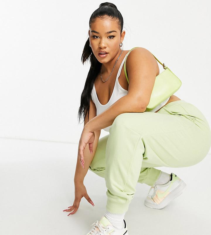 Influence Plus Slim Leg Sweatpants In Green - Part Of A Set