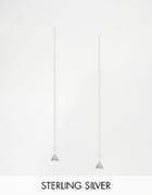 Asos Sterling Silver Triangle Through Earring - Silver