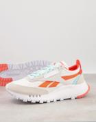 Reebok Classic Legacy Sneakers In White With Orange And Blue Detail