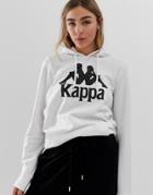 Kappa Relaxed Hoodie With Front Logo - White