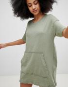 Pull & Bear Pocket Front Dress - Green