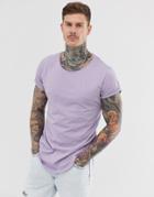 G-star Vontoni Long Line T-shirt In Lilac-purple