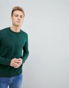 Asos Cotton Sweater In Bottle Green - Green