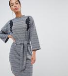 Y.a.s Tall Tampa Checked Dress With Embroidery-multi
