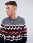 Pull & Bear Color Block Sweater In Navy - Navy