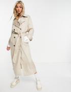 Weekday Cassidy Trench Coat In Cream-white