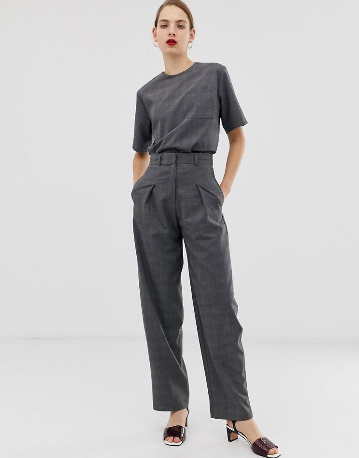 Asos White Check Two-piece Pants-green