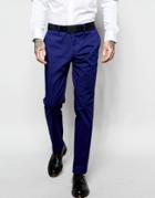Sisley Slim Fit Suit Pants In Cobalt Blue - Blue