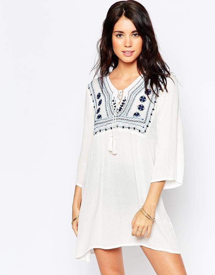 Anmol Embroidered Beach Tunic Dress