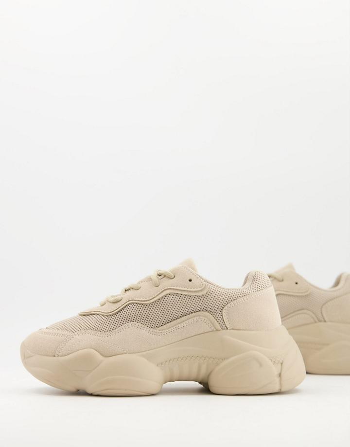 Asos Design Divine Chunky Sneakers In Taupe-neutral