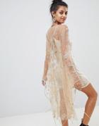 Elsie & Fred Kimono In Glitter Mesh Two-piece - Gold