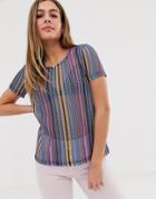 Jdy Stripe Knitted T-shirt - Multi