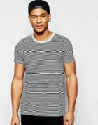 Asos T-shirt In Fine Stripe In Gray - Gray