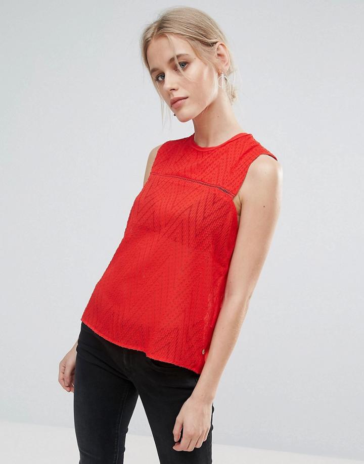 Pepe Jeans Ricky Smock Tank - Red