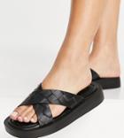 Raid Wide Fit Andina Plaited Chunky Slide Sandals In Black