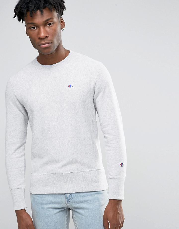 Champion Sweatshirt With Small Logo - Gray