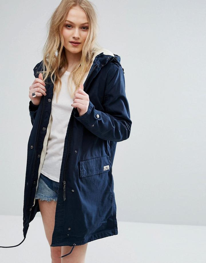 Parka London Elisa Cotton Parka Jacket - Navy