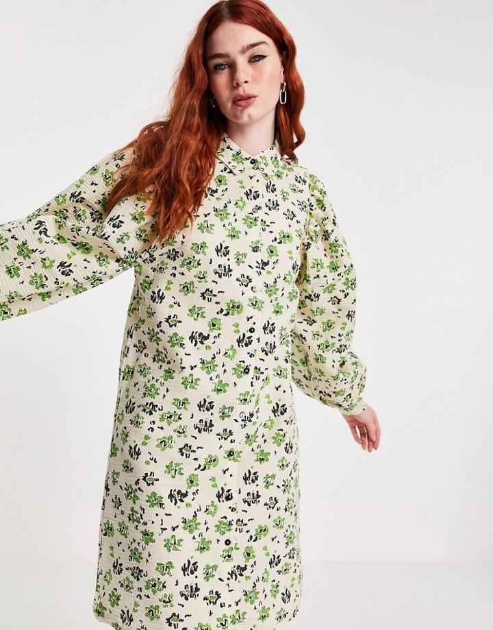 Vila Shirt Dress In Floral-neutral