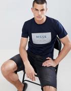 Nicce Box Logo T-shirt In Navy - Navy