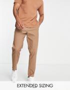 Asos Design Tapered Chinos In Beige-neutral