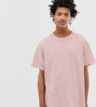 Reclaimed Vintage Oversized Overdye T-shirt-pink