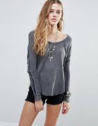 Raga Zoey Slouch Sweatshirt - Gray