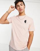 River Island Abstract Chest Print T-shirt In Pink
