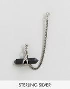 Regal Rose Apothecary Black Gemstone Cartilage Chain Single Earring - Silver