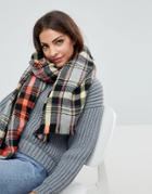 Bershka Oversized Plaid Check Scarf - Multi