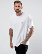 New Love Club Embroidered Melon T-shirt In Oversized Fit - Gray