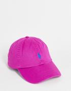 Polo Ralph Lauren Cap In Bright Pink With Pony Logo
