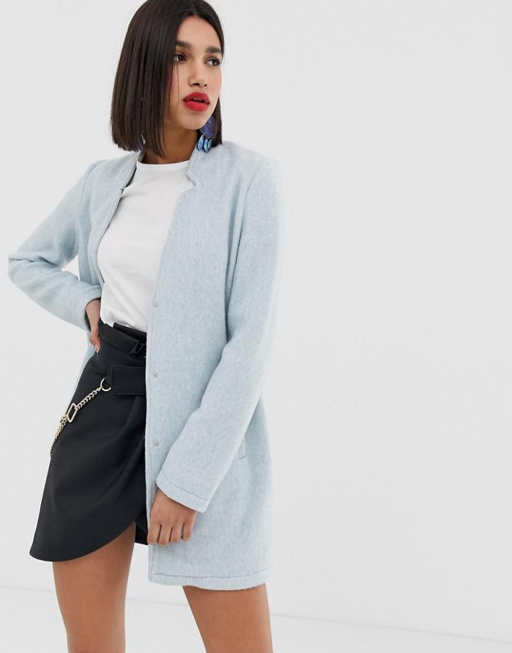 Vero Moda Notch Collar Coat - Blue