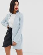 Vero Moda Notch Collar Coat - Blue