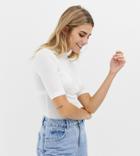Collusion Fitted Short Sleeved T-shirt - White