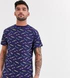 Loungeable Christmas Cracker Print T-shirt And Short Pyjama Set-navy