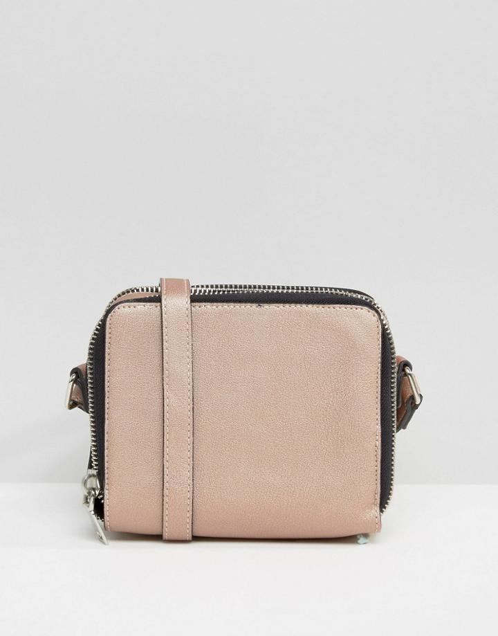 Pull & Bear Double Pocket Handbag - Pink