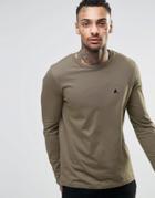 Asos Long Sleeve T-shirt With Logo - Brown
